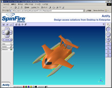SpinFireReader画面　移動・回転・拡大・縮小制御ボタン